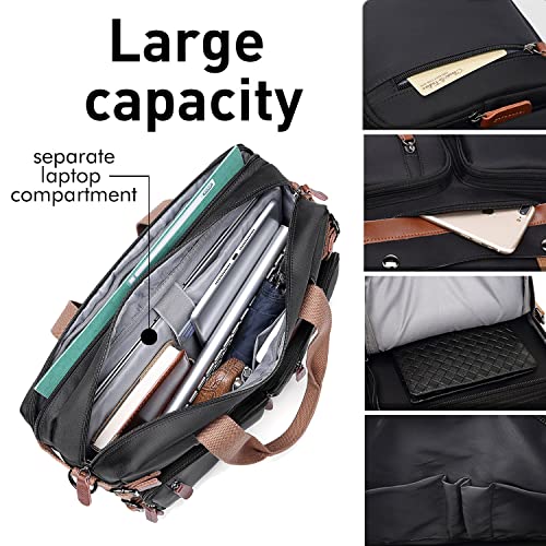 Laptop Backpack for Men Travel Business Fits up to 17.3-inch Computer Convertible Case Carrying Shoulder Messenger Tote Briefcase Extra Large Work Business Accessories Essentials Grey Purse Laptop Bag - color: Grey-m01
