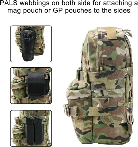 Tactical Mini Molle Hydration Pack,Molle Hydration Carrier with US Flag Water Resistant,Hydropack for Tactical Vest Backpack - style: Cp