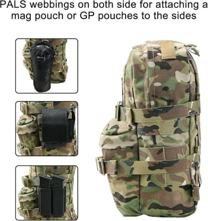 Tactical Mini Molle Hydration Pack,Molle Hydration Carrier with US Flag Water Resistant,Hydropack for Tactical Vest Backpack - style: Cp