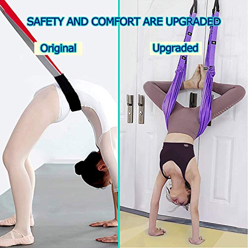 Fitness Yoga Stretching Strap, Adjustable Leg Stretcher Back Bend Assist Trainer, Improve Leg Waist Back Flexibility Home Gym Equipment for Rehab Pilates Ballet Cheerleading Splits Gymnastics - color: blue