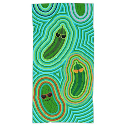 Sprints Athletic Running Towel, Full-Sized, Car Seat Cover - Moisture Wicking (Pickles) - color: Pickles