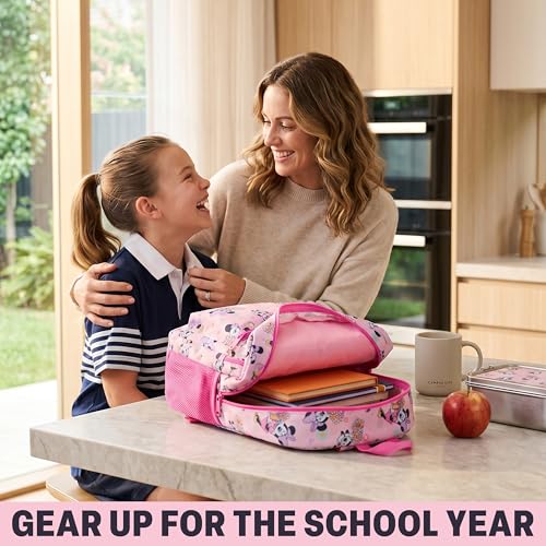 Get Trend Disney Minnie Mouse Kids Backpack for Girls, 18 inch Bookbag with Padded Straps, Travel School Bag, Girls Gifts (Pink Minnie Mouse) - color: Pink Minnie Mouse