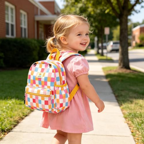 STEAMEDBUN Toddler Backpack Boys Girls 2-4, Preschool Daycare Backpack -12inch - color: Lively Checkerboard, size: Mini-12"H(not fit folder)