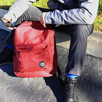 BAZIC 1039 Basic Backpack, Burgundy, 16" - color: Burgundy, size: 16"