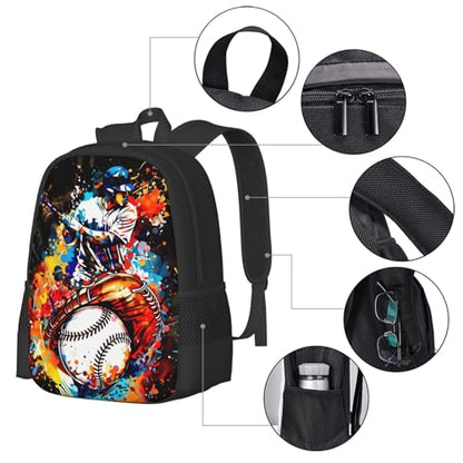 Baseball Players Lovers Backpack Laptop Travel Bag Adjustable Backpack Print Daypack for Men Women 16.5 In - color: Style 8