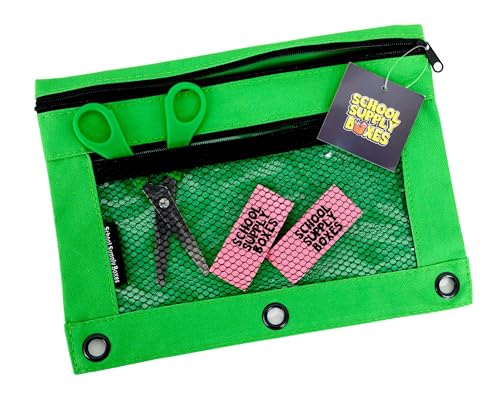 School Supply Boxes | 17" (Black or Clear) Backpack Bundle for (Elementary, Intermediate, or High School) (High School, Clear) - color: Clear, style: High School