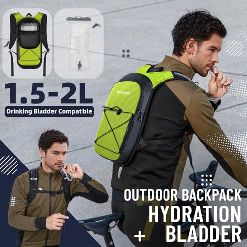 Hydration Backpack with 2L TPU Water Bladder, Lightweight Hiking Water Backpack, Running Hydration Pack for Cycling Climbing Camping Rave, Hydropack for Men Women - color: Green