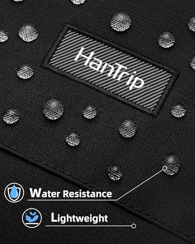 HanTrip Travel Laptop Backpack Carry On, 18 Inch Large Work Backpack School Book Bags, Light Water Resistant Backpacks for Women Men with Luggage Strap Water Bottle Pocket Chest Strap, Black - color: Black-1