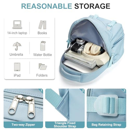 Preppy Middle School Backpack for Teens Girls Boys Waterproof Backpack with Lots of Pockets College Back pack for Women Men Cute School Bag for Students（Blue） - color: A3-blue