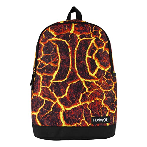 Hurley Unisex-Kids Graphic Backpack, Lava, One Size - color: Lava