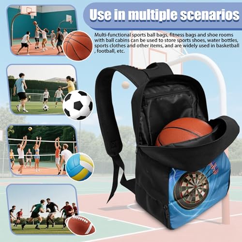 Boxing Dart Lightning Karate Baseball Sport Backpack Shoe Compartment Equipment Bags Gym Teenager Inner Pocket School Ball (Dart Lightning design) - color: Dart Lightning Design