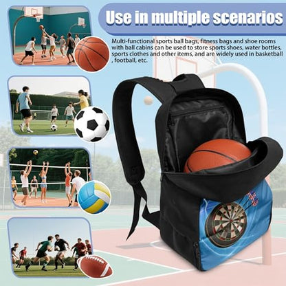 Boxing Dart Lightning Karate Baseball Sport Backpack Shoe Compartment Equipment Bags Gym Teenager Inner Pocket School Ball (Dart Lightning design) - color: Dart Lightning Design