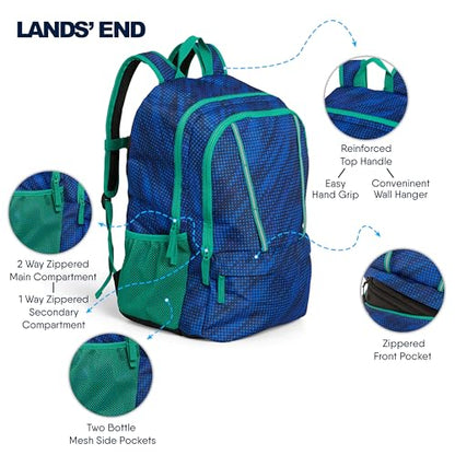 Lands' End Unisex Kids Large ClassMate Lightweight Durable Elementary School Backpack, Bright Blue - color: Bright Blue