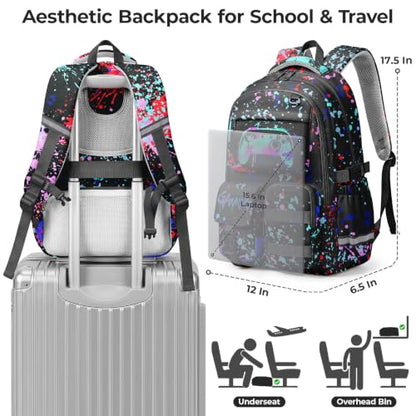 WOBAGMEN Cute Gaming Backpack for Teen Boys Girls, Large Capacity Multi-Pocket School Bag Fits 15.6" Laptop, Lightweight Durable Daypack for School and Travel (Gaming, M) - color: Gaming