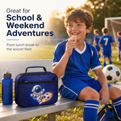 LEDAOU Lunch Box Kids Insulated Lunch Bag Boys Girls Toddler Reusable Lunchbox for School Picnic Hiking (Astronaut pattern) - color: Astronaut pattern