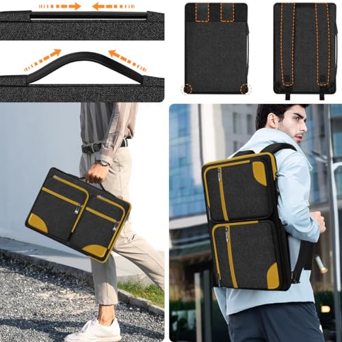 ZINZ 360 Protective Laptop Case 15" 15.6" 16" Sleeve, Water-Resistant Handbag with Straps Compatible with 16" MacBook Neo, MacBook Pro Air 16"/15", XPS 16" and Most 15" 15.6" 16" Notebooks,B01YL02 - color: B01yl02, size: 15"-16"