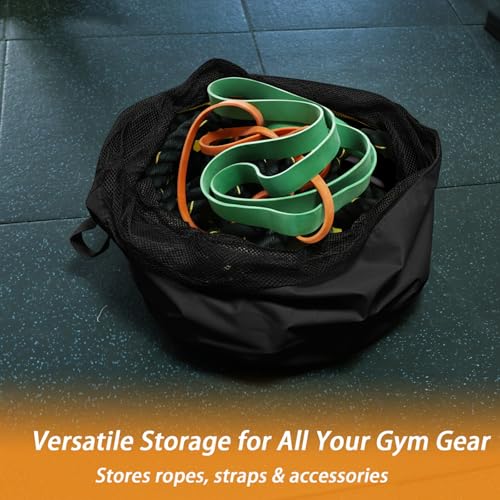 J Bryant Extra Large Battle Rope Storage Bag – Heavy-Duty Carry Sack for Training Ropes, Jump Ropes & Gym Accessories - color: Black