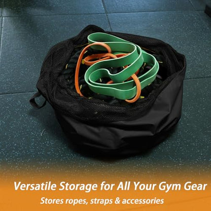 J Bryant Extra Large Battle Rope Storage Bag – Heavy-Duty Carry Sack for Training Ropes, Jump Ropes & Gym Accessories - color: Black