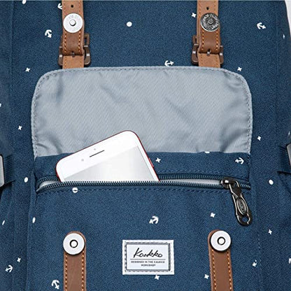 KAUKKO Laptop Outdoor Backpack Traveling Daypack Hiking Rucksack Large Capacity Bag Fits 15.6"(13-BLUE) - color: P13-blue