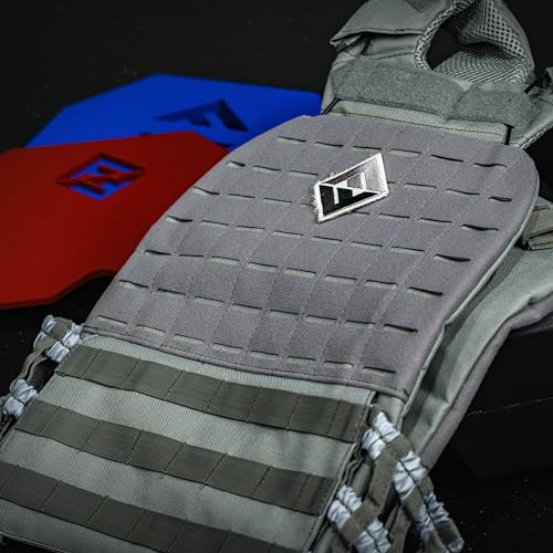 F&F STEEL Adjustable Weighted Vest & Plates - Strength, Edurance, Running, Hiking, Rucking, Fitness WODs - color: Gray Vest