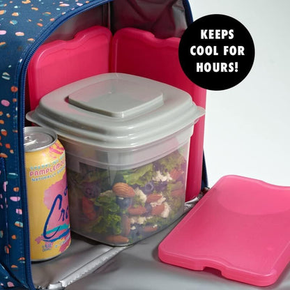 Cool Coolers by Fit & Fresh 4 Pack XL Slim Ice Packs, Quick Freeze Space Saving Reusable Ice Packs for Lunch Boxes or Coolers - color: Pink (4 Pack)