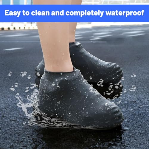 Waterproof Shoe Covers Reusable,3 Pairs Shoe Covers Reusable Waterproof,to Prevent Rain Into Shoes,Shoes Protector Cover One Size Fits All for People Outdoor Cycling Hikin