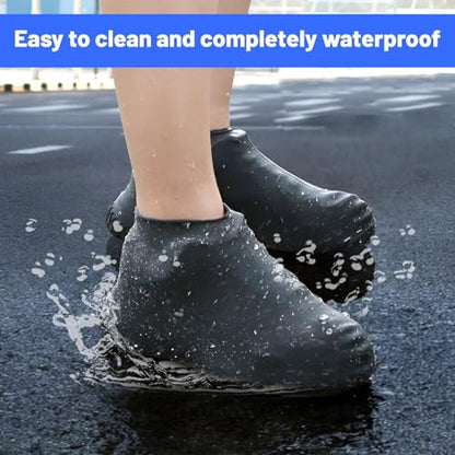 Waterproof Shoe Covers Reusable,3 Pairs Shoe Covers Reusable Waterproof,to Prevent Rain Into Shoes,Shoes Protector Cover One Size Fits All for People Outdoor Cycling Hikin