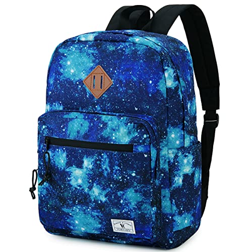 VX VONXURY Backpack for Men Women, Lightweight Kids School Bag, Classic Basic Laptop Bookbag for College Work Travel Hiking - color: Galaxy Blue