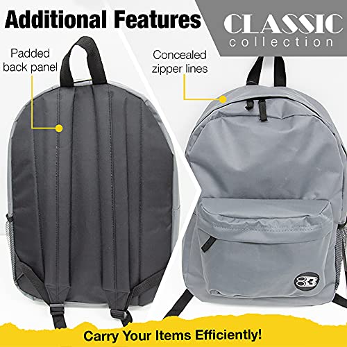 BAZIC PRODUCTS 17 in Mustard Classic School Backpack - color: Black, size: 1-Pack
