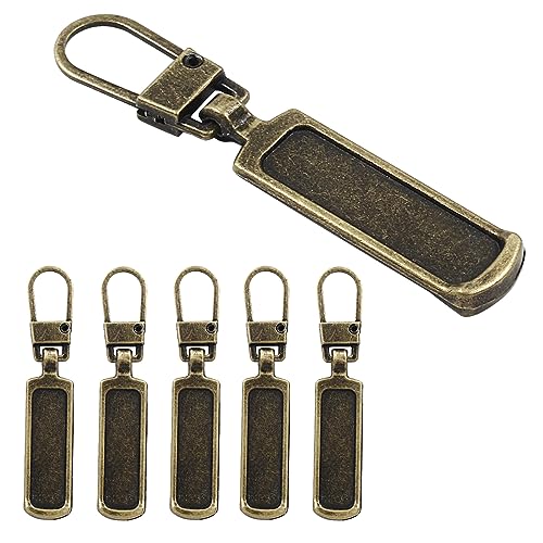 Hitefu 6PCS Zipper Pull Replacement, Upgraded Zipper Tags Cord Pulls for Purse Jacket Backpack Boots Coat Suitcase Jeans Luggage Dresses, Universal Zipper Slider Handle Mend Kit, (Bronze) - style: Bronze