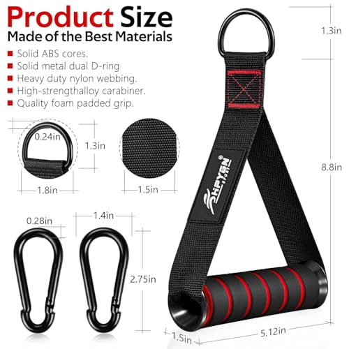 HPYGN Exercise Handle, Replacement Fitness Equipment for Pilates, Yoga, Strength Trainer, Pull Down Home Gym Red, Grey, Blue Working Out Handle - color: 1-Red Handles