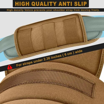 ZINMARK 2-Pack Tactical Shoulder Pad with Ultra-Thick Cushion for Vest Shoulder Straps and Backpacks, Comfort and Breathable - color: Khaki