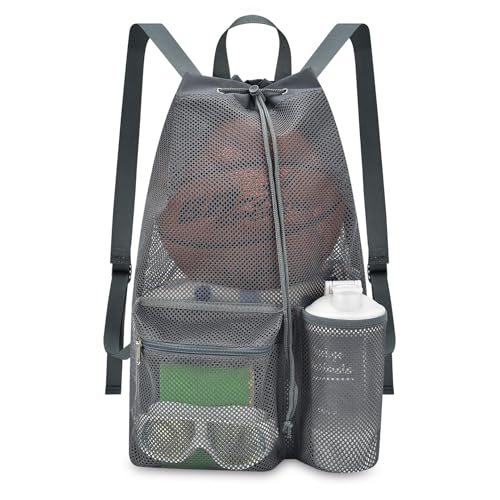 Mildbeer Large Drawstring Backpack for Men Women Athletic Gym Sports Workout Beach Swimming Commuting Travel - color: Grey, style: L: 21"x12.5"x5.5"