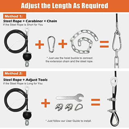 SERTT Home Gym Pulley System - Tricep Workout, Lat Pulldown, Biceps Curl, Triceps, Shoulders, Back, Forearm, Weight Cable for Squat Rack, Garage - color: Black