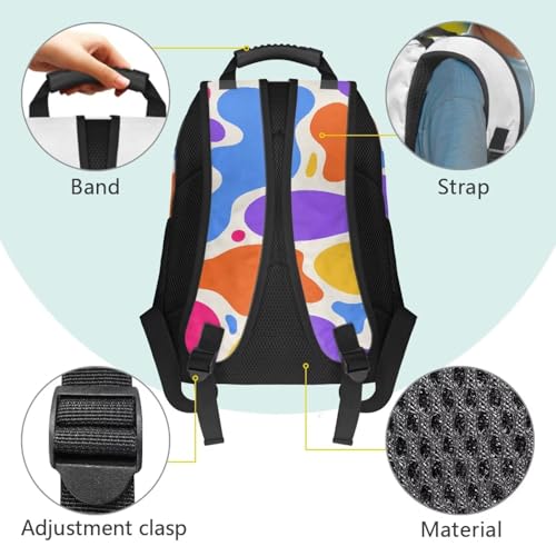 All Over Print Backpack for Women & Men - Abstract Colorful Spot Print 17 In Lightweight Laptop Backpack, Water Resistant College School Bookbag with Side Pockets, Trendy Travel Rucksack - color: Abstract Colorful Spot Print