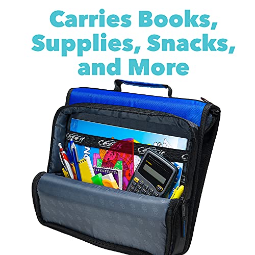 Case-it School Zipper Binder | 2-Inch O-Rings | 350-Sheet | LT-007 Blue - color: Blue, size: 1 Pack