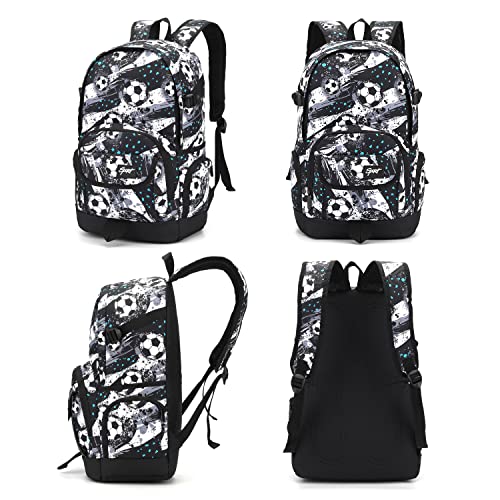 rickyh style School Backpack Travel Bag for Men & Women Lightweight College Back Pack with Laptop Compartmen - color: 04football Black