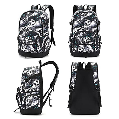 rickyh style School Backpack Travel Bag for Men & Women Lightweight College Back Pack with Laptop Compartmen - color: 04football Black