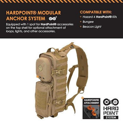 HAZARD 4 Plan-B '17 Sling Pack – Crossbody EDC Bag for Travel, Hiking & Everyday Carry, 11.8L, Coyote - color: Coyote, size: Plan-B '17