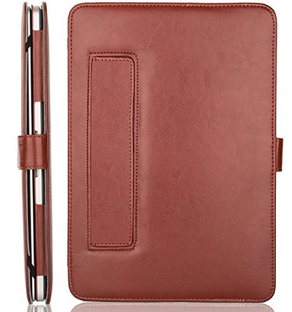 MOSISO Compatible with MacBook Pro 15 inch Retina (A1398, Version 2015/2014/2013/end 2012), PU Leather Portfolio Protective Stand Cover Sleeve, Brown - color: Brown
