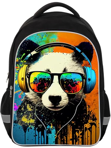 HiMagics Trendy School Backpack for Teen Boys Girls, Aesthetic Middle High School Bookbag with Laptop Compartment, Lightweight Primary Senior School Travel Bag rucksack for K-12th Grade Students - color: A01-panda