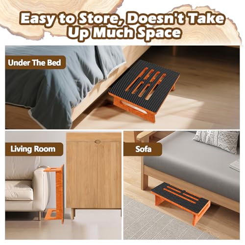 5.5" Height Step Stools for Adults, Heavy Duty One Step Stool with Non-Slip Rubber, Wooden Foot Stool 400 Lb Capacity, Suitable for Stairs, High Bedside, Office and Outdoor - size: 5.5 In Height