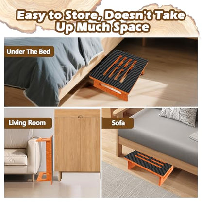 5.5" Height Step Stools for Adults, Heavy Duty One Step Stool with Non-Slip Rubber, Wooden Foot Stool 400 Lb Capacity, Suitable for Stairs, High Bedside, Office and Outdoor - size: 5.5 In Height