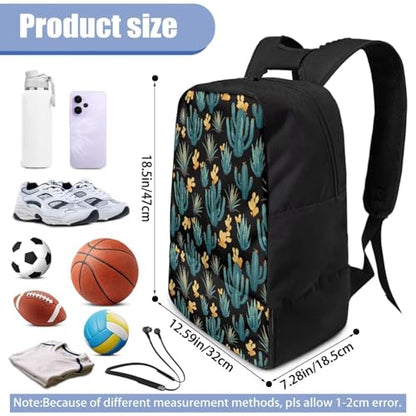 18.5in Basketball Backpack Basketball Bag with Shoe Compartment & Ball Holder, Waterproof Bag for Soccer Volleyball - color: Simple Green Cactus Print