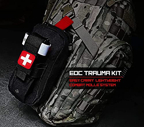 Tourniquet Holder, Small Trauma Portable Tactical First Aid Pouch with Molle System IFAK Medical Pouch, Emergency EMT Med Kit for Camping and Hiking (Black) - color: Black