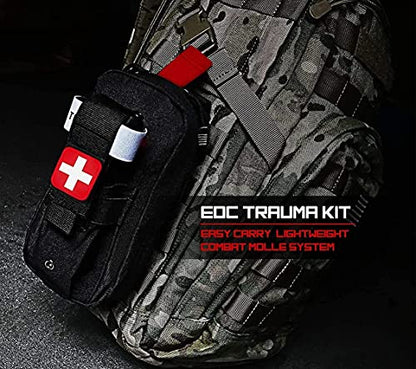 Tourniquet Holder, Small Trauma Portable Tactical First Aid Pouch with Molle System IFAK Medical Pouch, Emergency EMT Med Kit for Camping and Hiking (Black) - color: Black