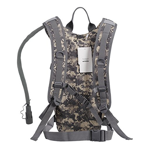 Hydration Backpack with 3L Water Bladder for Hiking and Climbing - color: Acu Camo