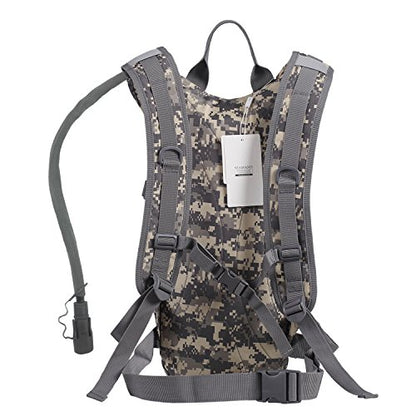 Hydration Backpack with 3L Water Bladder for Hiking and Climbing - color: Acu Camo