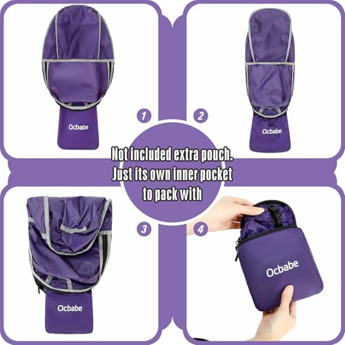 Ultra Lightweight Foldable Backpack,Water Resistant Small Packable Hiking Daypack Outdoor Camping Travel Bag - color: Purple, size: 15l