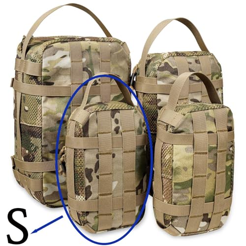 4 Set Tactical Packing Cubes ，Compressible Mesh Duffle Storage Bag,Portable Edc Molle Pouch Organizer. - color: MC-S (1 Pcs)